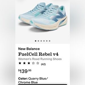 New Balance FuelCell Rebel v4 Womens 9.5B WFCXCH4 As New, Quarry Blue/Chrome